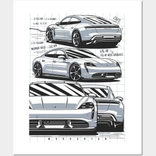 Electric car Posters and Art